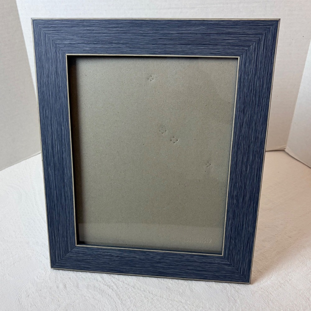 Textured Navy Blue Chambray Picture Frame 8x10 Tabletop Wall Mount Coatal Farm